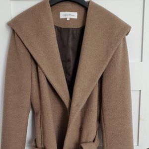 Light brown wool trench coat